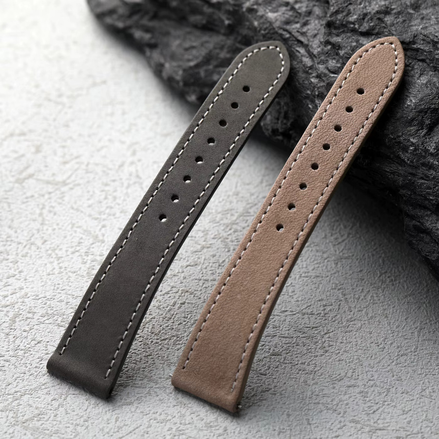 Raystray Uhrenarmband Leder, mattiert, weichgraubraun - Bild 2