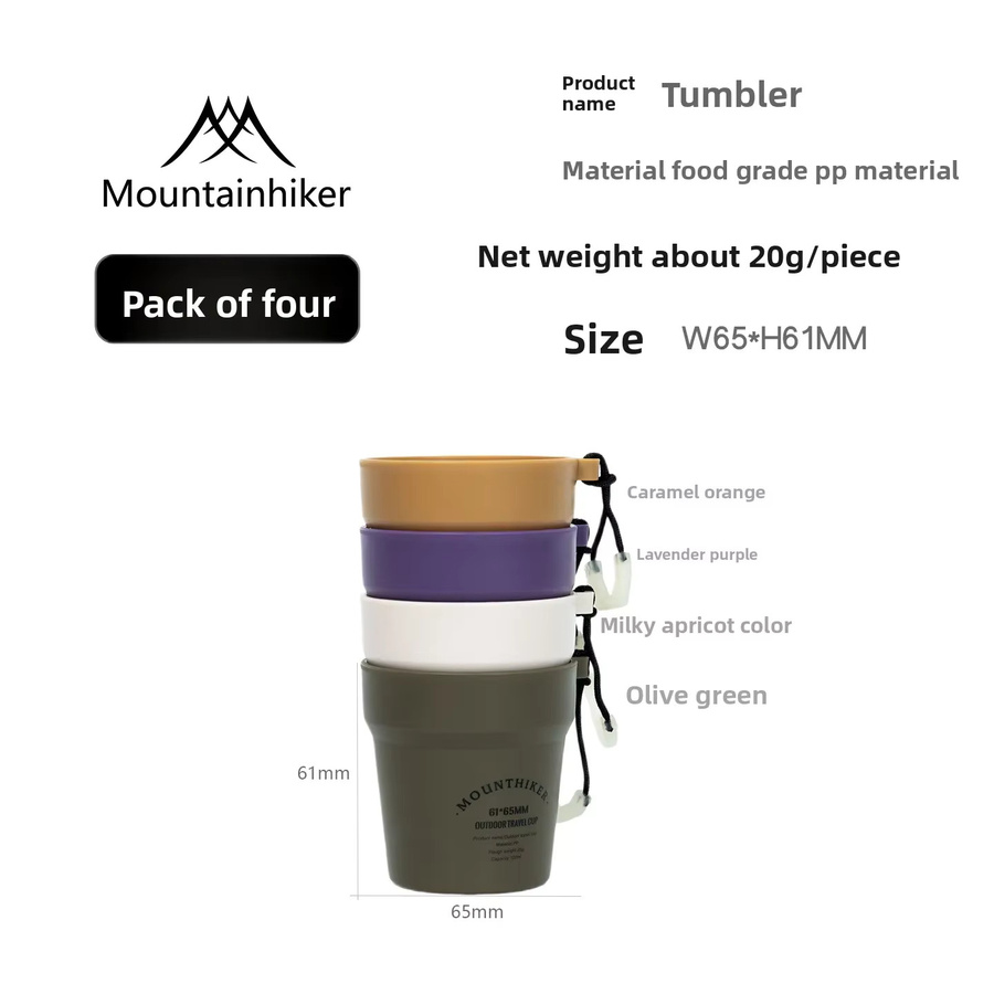 MOUNTAINHIKER 4-teiliges Ultraleichtes Camping-Tassenset für Backpacking und Wandern - Bild 5