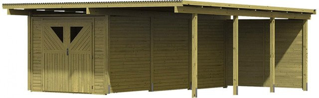 Karibu Doppelcarport Eco 2 mit Abstellraum und einer Rückwand, B/T: 576 x 268 m - Bild 3