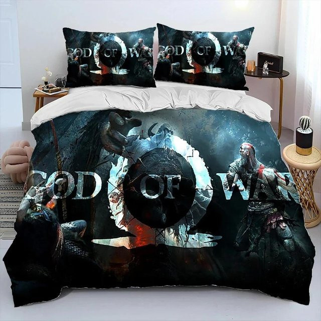 Bettwäsche-Set God of War Kratos von Binchi Outdoor Product mit Bettbezug und Kissenbezug, Mehrfarbig, B/H: 135 x 200 cm - Bild 1