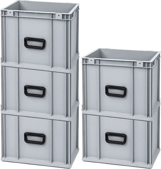 PROREGAL Spar Set 5x Eurobox Nextgen Portable Uno Transportbehälter Grau H x B x T: 32 x 30 x 40 cm - Bild 1