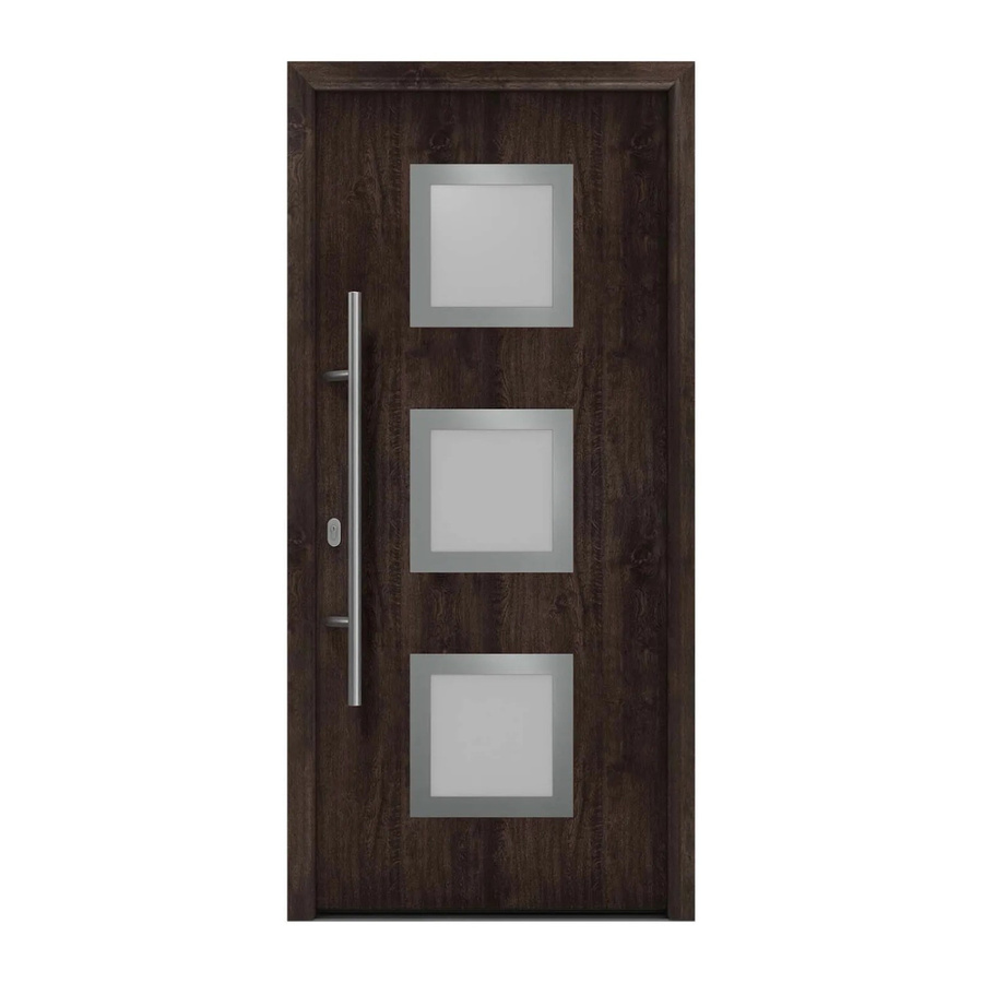 EcoStar Haustür Isopro IP 810S in Eiche Dunkel mit Glaseinsatz, modern, B/H: 110 x 210 cm, DIN Links - Bild 2