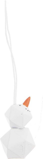 Rico Design Weihnachts-Hänger Schneemann aus Polyresin in Weiß, Höhe: 5 cm - Bild 1