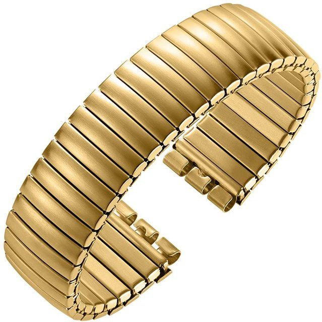 qinband Uhrenarmband Edelstahl, elastisch, 17mm 20mm, Silber, Unisex - Bild 1