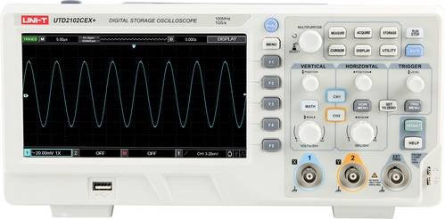 Uni-T UTD2102CEX+ Digital-Oszilloskop 100MHz 64 kpts in Weiß - Bild 1