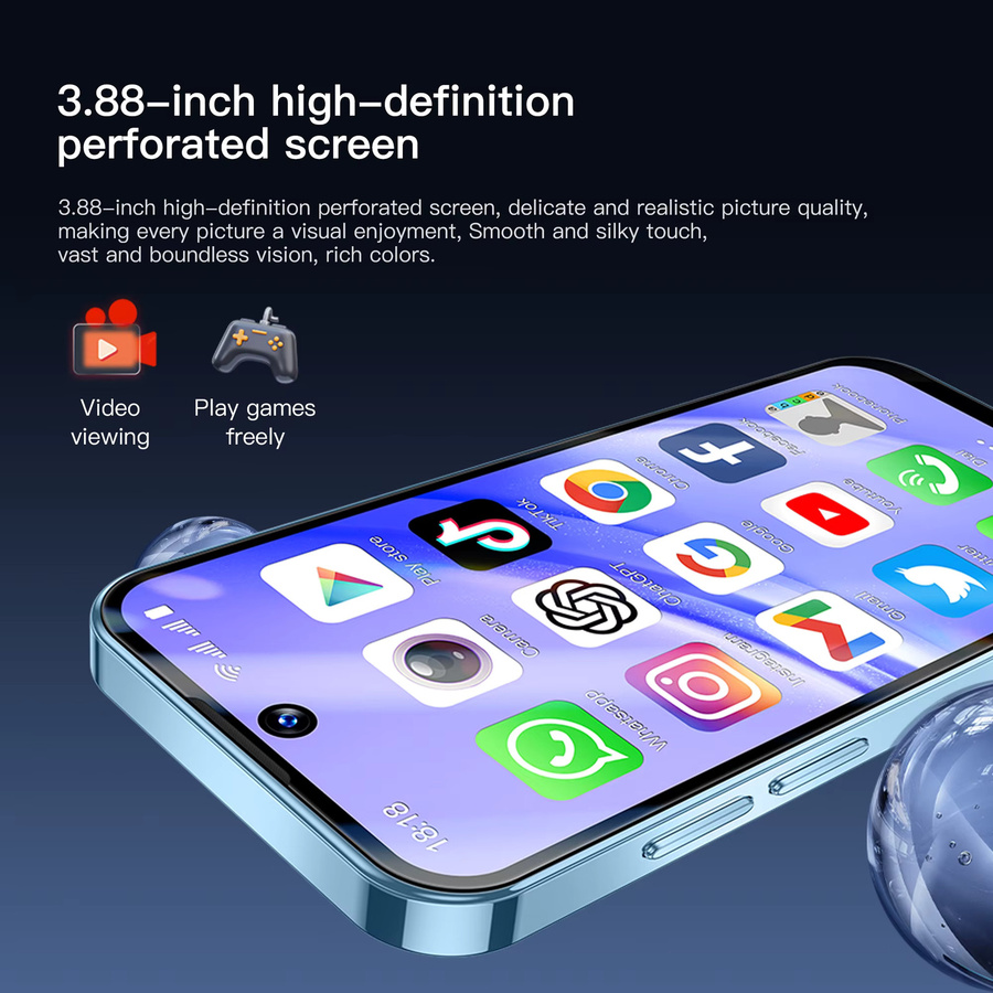 SERVO 19Pro Mini Smartphone mit 3,88 Zoll Display, 4G LTE, Android, Dual-SIM, WLAN und Play Store in Blau - Bild 5
