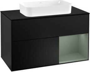Villeroy & Boch Waschtischunterschrank Finion mit Abdeckplatte in Blau lackiert, Breite: 100 cm, Tiefe: 50,1 cm - Bild 1