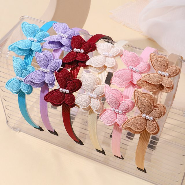 BABY BOWS Haar Clips Set, 10 Teile, Schmetterling und Perlen, Mädchen - Bild 1