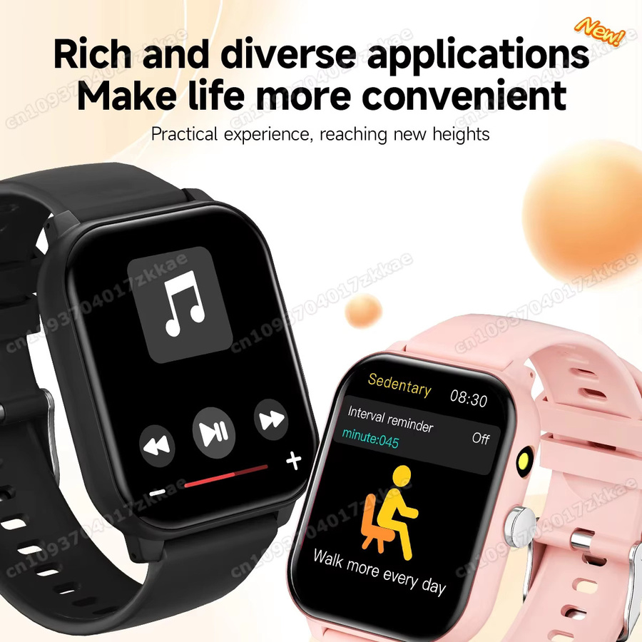 tranyago Smartwatch, 1,83'', Pink, Silikon, Bluetooth, Rechteckig - Bild 6