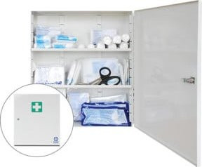 GRAMM medical Metall-Verbandschrank B DIN 13 169 in Beige oder Weiß - Bild 1
