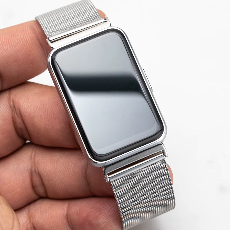 CAOWTAN Uhrenarmband Edelstahl, Silber, Unisex, für Samsung Galaxy Fit 3 - Bild 3