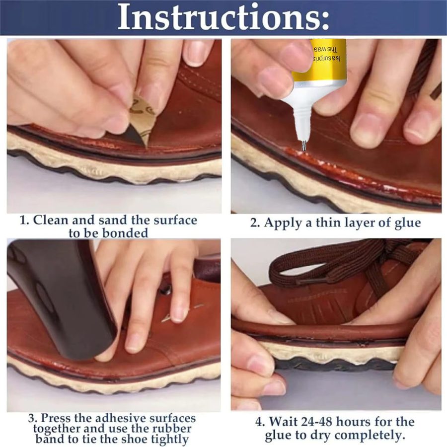 LOOLIFL E-8000 Universeller Schuhkleber, wasserfester Reparaturkleber für Sneaker, Stiefel und Leder - Bild 5
