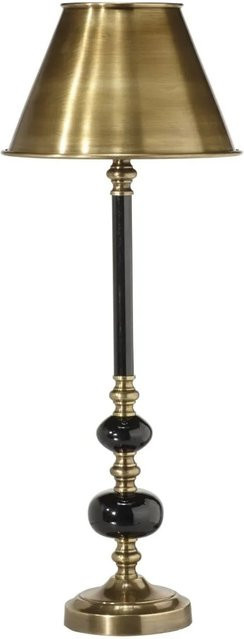 PR Home Abbey Tischlampe aus Metall in Messing Antik und Schwarz mit E27 Fassung, B: 22 cm, H: 57 cm - Bild 1
