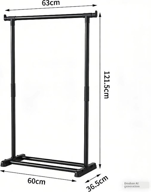 Verschleißfester Kleiderständer aus Metall in Schwarz für Schlafzimmer und Wohnzimmer - Bild 1
