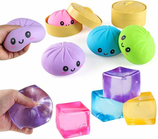 WUCHILD Simulations-Dumpling Dekompressions-Squish, transparenter Würfel, Fidget-Spielzeug - Bild 1