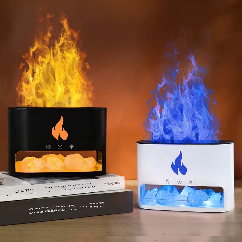 DUTRIEUX Kamin-Luftbefeuchter mit Kristallsalz und 7-Farben-Flammen-Effekt, Aroma-Diffusor in Schwarz und Multicolor - Bild 2