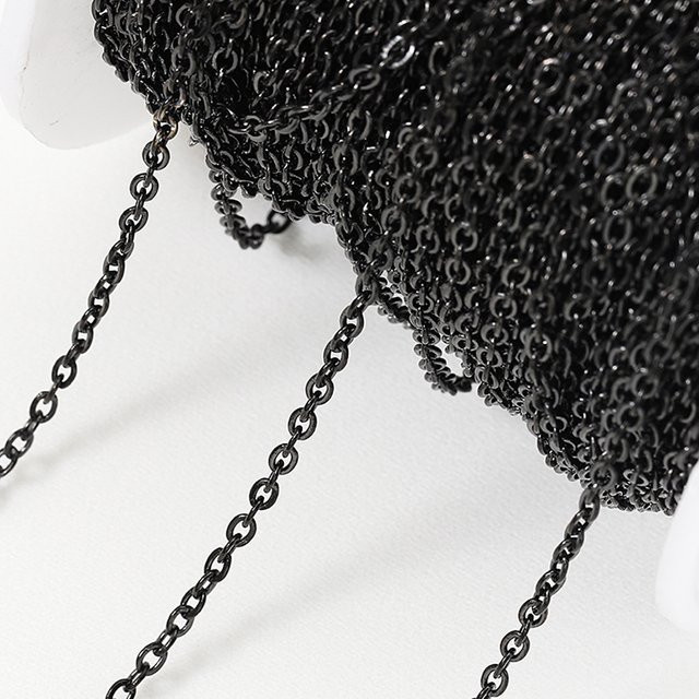 MINGXUAN Kettengliederkette Edelstahl, schwarz, 2 m, 1,5 mm - Bild 1