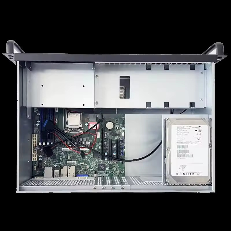 VBNM 3U-300 Rackmount-Servergehäuse in Silber mit optischem Laufwerksschacht, unterstützt Micro-ATX Mainboards und ATX-Netzteile, Tiefe: 300 mm - Bild 2