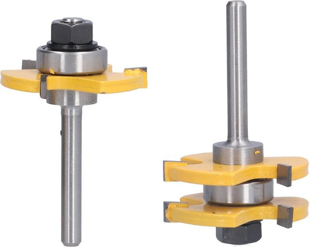 TOMTOP 2er-Set T-Form Oberfräser aus Schnellarbeitsstahl für Holzbearbeitung und Zimmerei in Multicolor - Bild 1