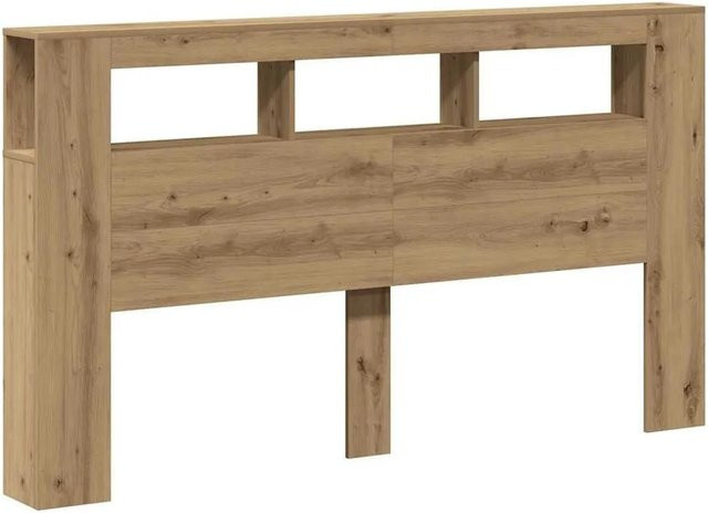 vidaXL LED-Kopfteil Artisan-Eiche mit USB-Ladeport und integrierter Beleuchtung, Farbe: Braun, B/T/H: 180 x 18,5 x 103,5 cm - Bild 1