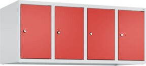 C+P Aufsatzschrank 7035/3020 mit Zylinderschloss und 4 Abteilen, Farbe: Lichtgrau/Verkehrsrot, B/T/H: 120 x 50 x 50 cm - Bild 1