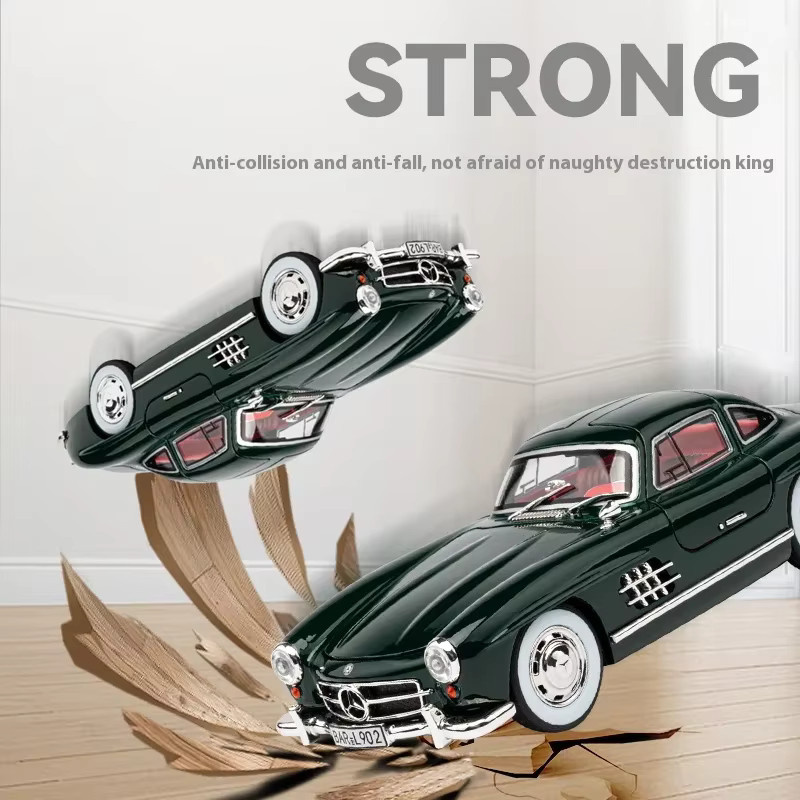 Mercedes-Benz 300SL Oldtimer, Modellauto, 1:24, Metall, mit Licht und Sound - Bild 3