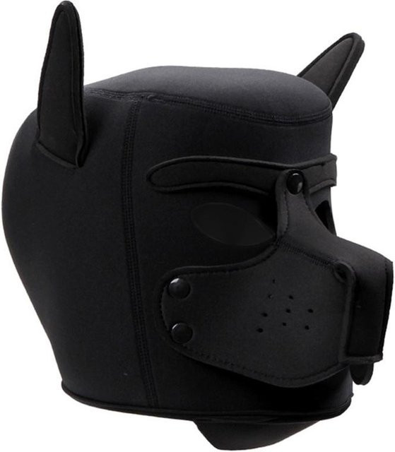 Hundekopfmaske Halloween, Hundekopfbedeckung, schwarz - Bild 1