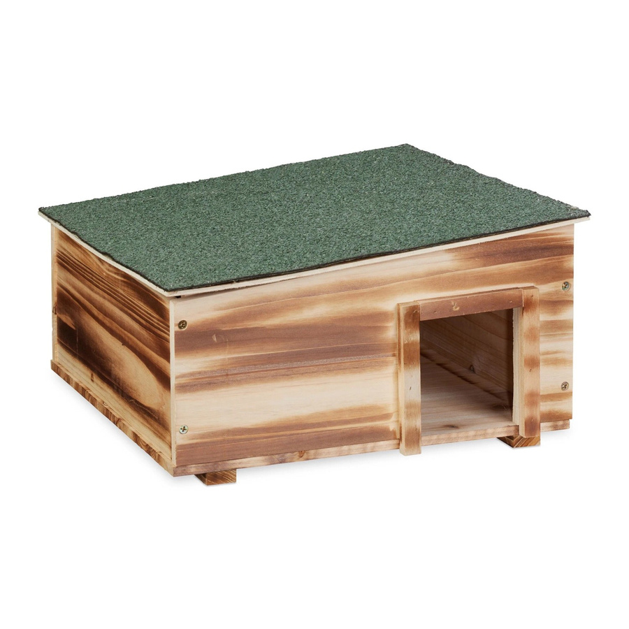 Relaxdays Igelhaus aus Tannenholz in Braun mit abnehmbarem Dach und 2 Kammern, B/T/H: 40 x 40 x 21,5 cm - Bild 2