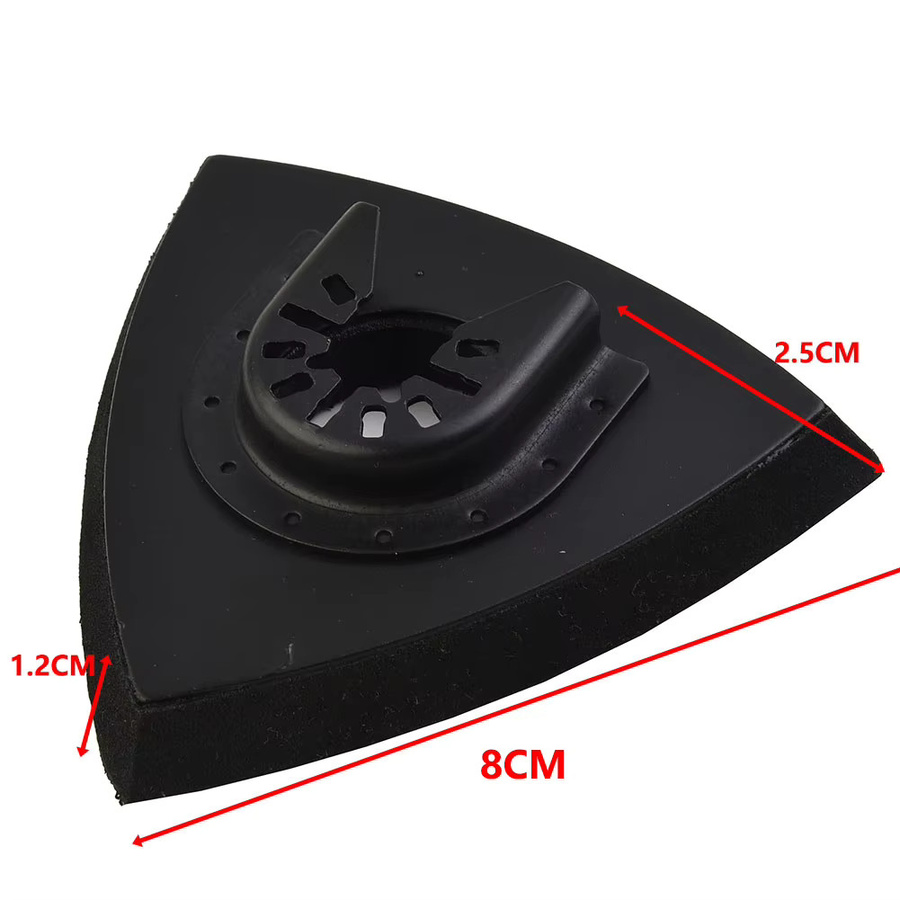 DAZZLEEX Dreieckiges Multi Tool Schleifpad mit Quick Release für oszillierende Multischleifer zum Polieren von Holz und Metall, Schwarz, Durchmesser: 80 mm, 90 mm oder 93 mm - Bild 4