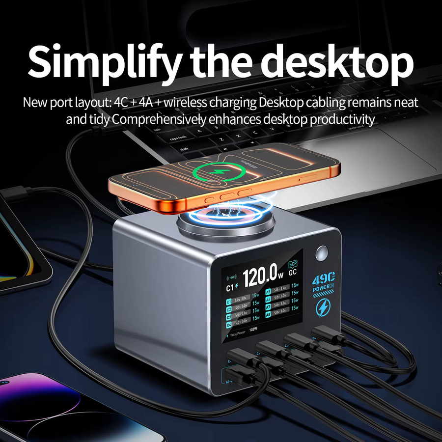 Deepartner 140W Smart Digital Multi-Port Ladegerät mit 4C4A für Smartphones und Tablets - Bild 2