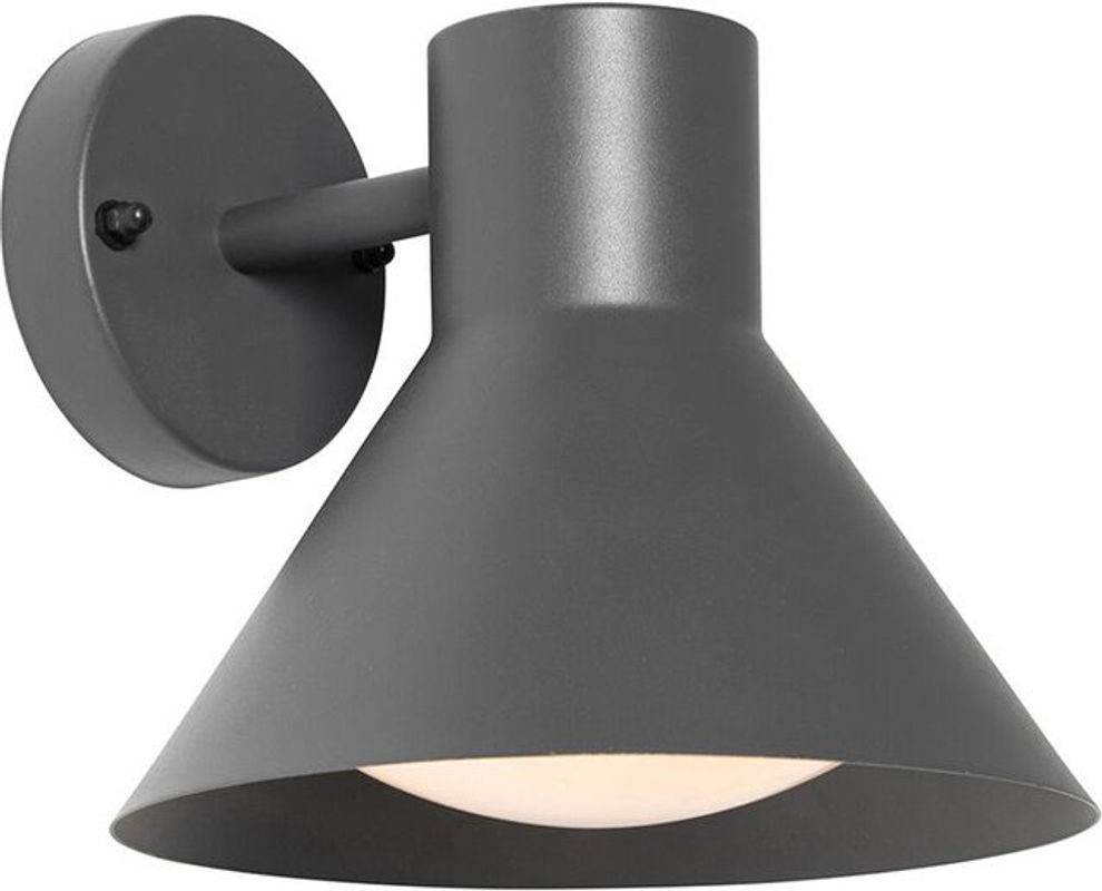 QAZQA Industrielle Außenwandleuchte aus Stahl und Glas in Anthrazit mit E27 Fassung IP44 - Bild 1