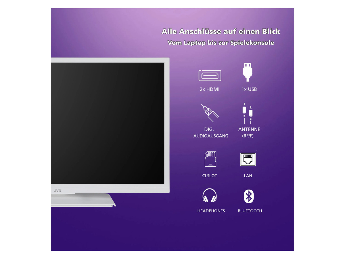 JVC Smart TV LT-24VH5455W LED Fernseher 24 Zoll HD-Ready in Weiß - Bild 4