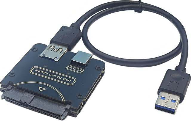 T.F.SKYWINDINTL USB zu SAS Festplatte Easy Drive Kabel, 29PIN SSD Erweiterungskarte, SATA 22PIN zu SAS Adapterkarte, Schwarz - Bild 1