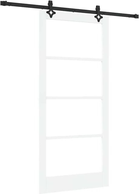 vidaXL Schiebetür ORKDAL in Weiß und Schwarz mit Glas und Holz, B: 93 cm, H: 202 cm - Bild 1