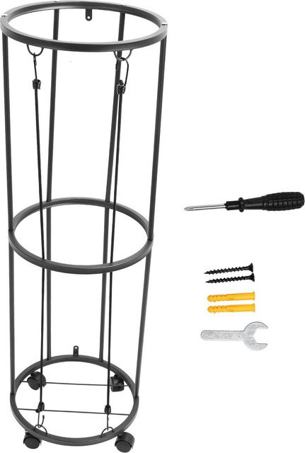 Aimo Ballaufbewahrungsregal aus Metall in Schwarz, Rollendes und abschließbares Ballorganisator für Basketball, Fußball und Volleyball - Bild 1