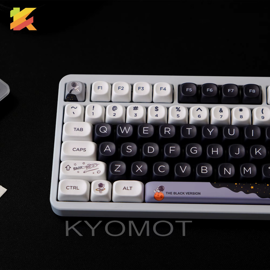 KYOMOT Mechanische Tastenkappen im Sternenhimmel-Astronauten-Design, 150 Tasten, PBT-Material, MOA-Profil, Multicolor - Bild 3