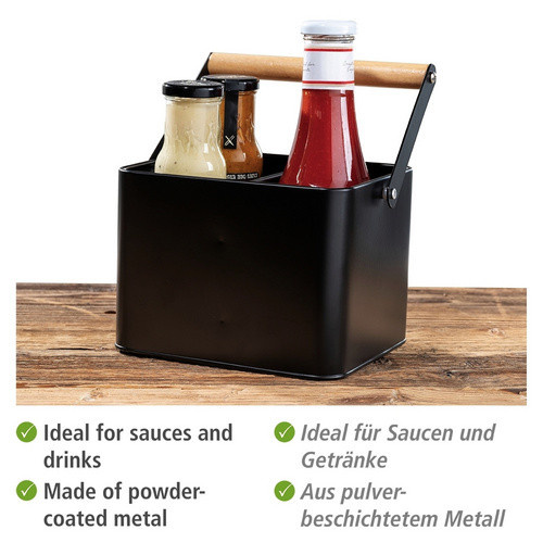Wenko Utensilienkorb Baco Black Outdoor Kitchen Schwarz Breite: 25,5 cm, Tiefe: 18,0 cm - Bild 3