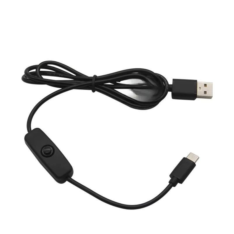 WYMECT Universal USB Typ-C Ladekabel mit Ein/Aus-Schalter in Schwarz, Länge: 1 m - Bild 1
