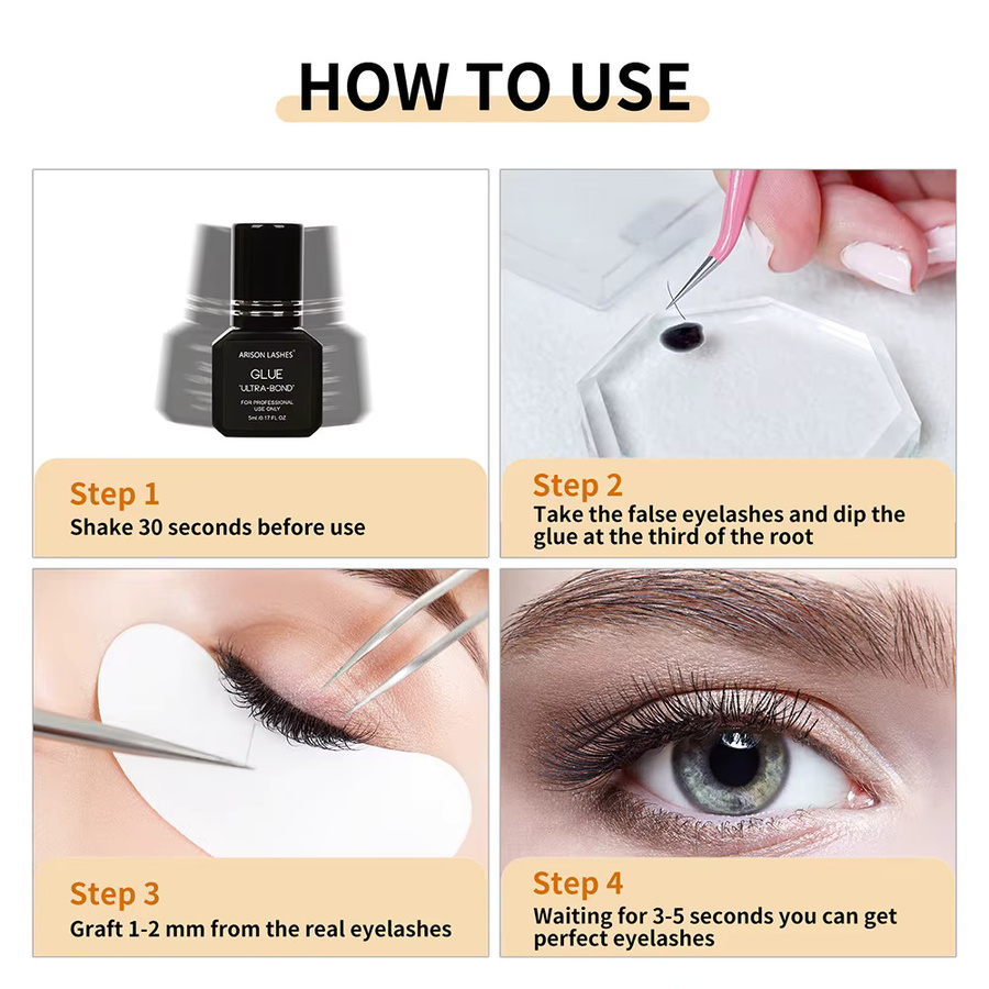 ARISON Ultra-Bond Wimpernverlängerungskleber, 5 ml, wasserfest - Bild 2