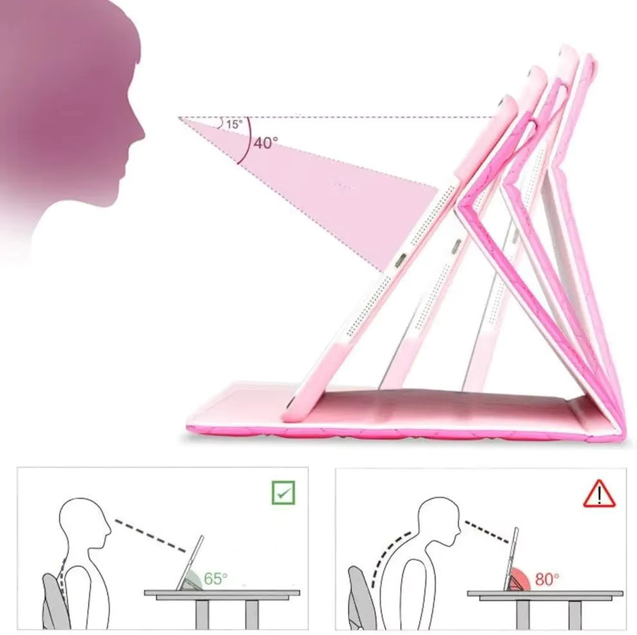 Apple iPad 10. Generation 10.9 Zoll Hülle Crown Bling Diamond aus PU-Leder in Pink mit Smart Auto Wake Up Stand Case - Bild 2