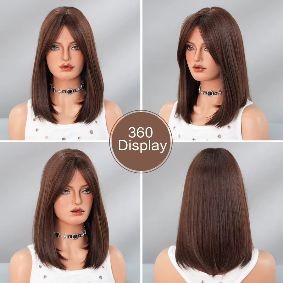7JHH WIGS Perücke, Mokka-Braun, kurz, Damen - Bild 4