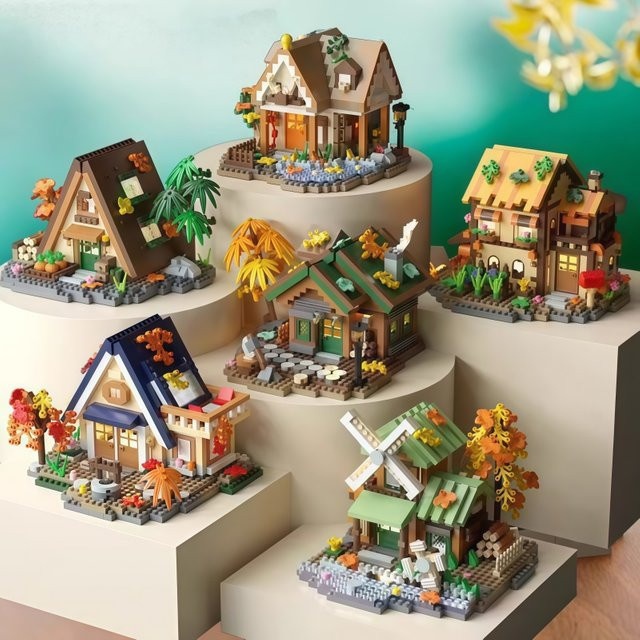 CACO BLOCKS Mini-Landhaus-Bausteinset, Bausteinmodell, Set / Bundle - Bild 1