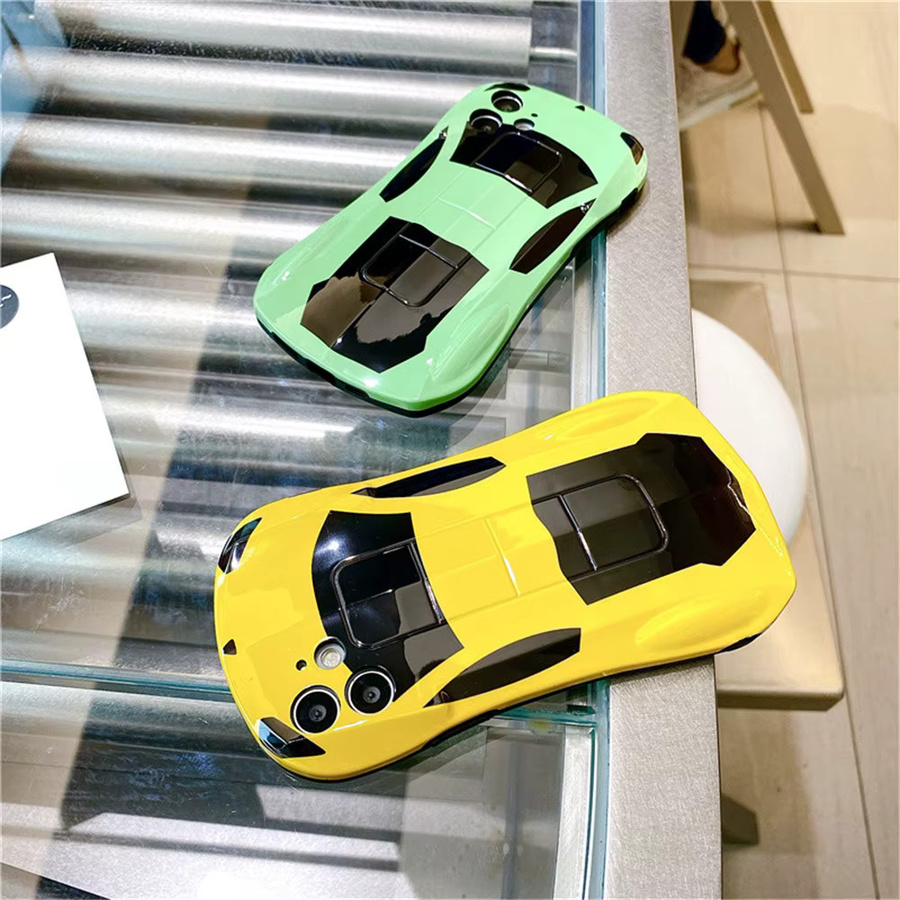 3D-Sport-Autotelefonhülle im Supercar-Design für iPhone 11 bis iPhone 17 Pro Max, Softcover in Pink und Multicolour - Bild 2