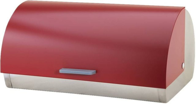 Michelino Brotkasten Serie Nora aus Edelstahl in Rot, B/H/L: 28 x 18 x 38,5 cm - Bild 1