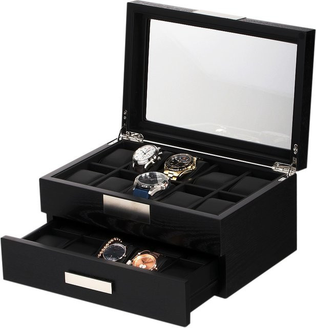 Rothenschild Uhrenbox RS-2350-20BL für 20 Uhren in Black - Bild 1