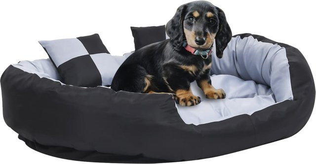 Vidaxl Hundekissen doppelseitig, grau, B/T/H: 110 x 80 x 23 cm - Bild 1