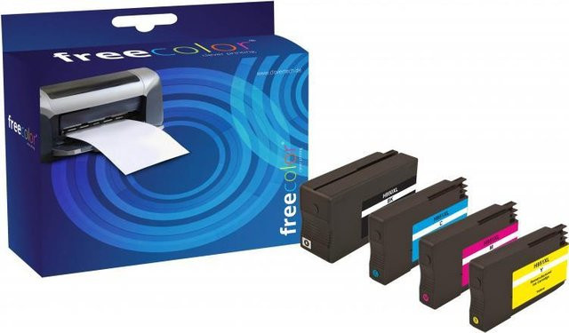 FREECOLOR Tintenpatronen MultiPack bkcmy für HP OfficeJet Pro 251 dw, 276 dw, 8100 e, 8600 e-All-in-One und 8600 Plus e-All-in-One - Bild 1