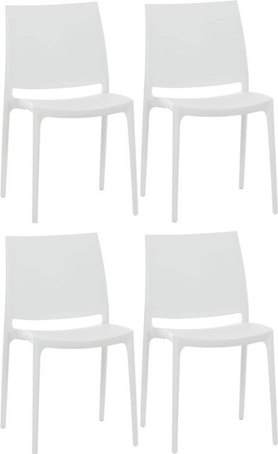 CLP 4er Set Maya Stapelstühle wetterbeständig und modern mit einer Belastbarkeit bis 130 kg - Bild 1