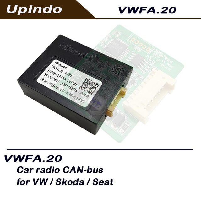 Upindo Universal Android Auto Stereo CAN Bus Decoder für VW Skoda SEAT PQ MQB Radio Head Unit Adapter, Schwarz - Bild 1