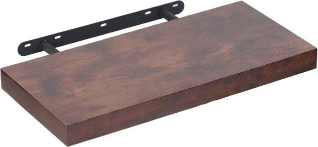Relaxdays Wandregal im Industrial Design aus MDF und Eisen, braun, B/T/H: 60 x 23 x 4 cm - Bild 1